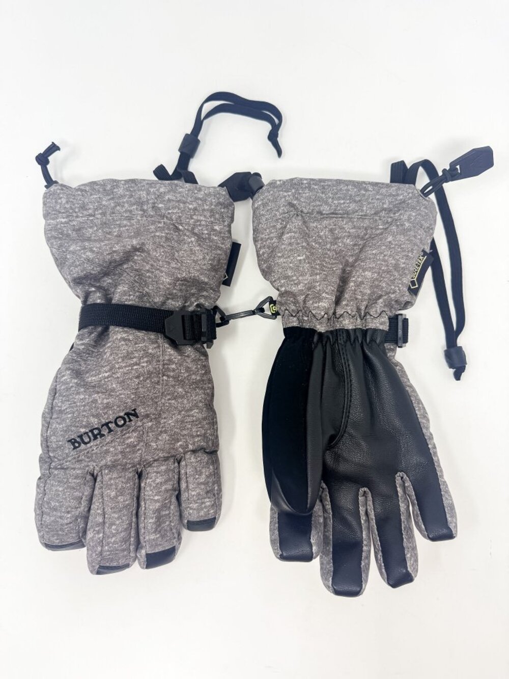 Burton Kid's GORE-TEX Waterproof Gloves Size Small Gray/Black Gauntlet Cuffs